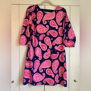 Ana Clare Paisley Pink and Blue Women's Dress‎ Size Medium